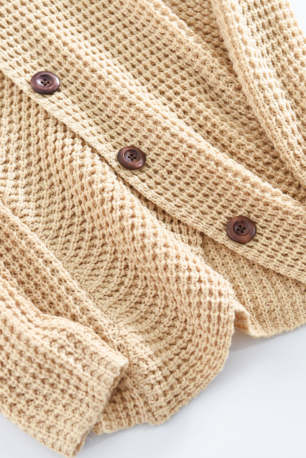 Beige Buttoned Wrap Turtleneck Sweater