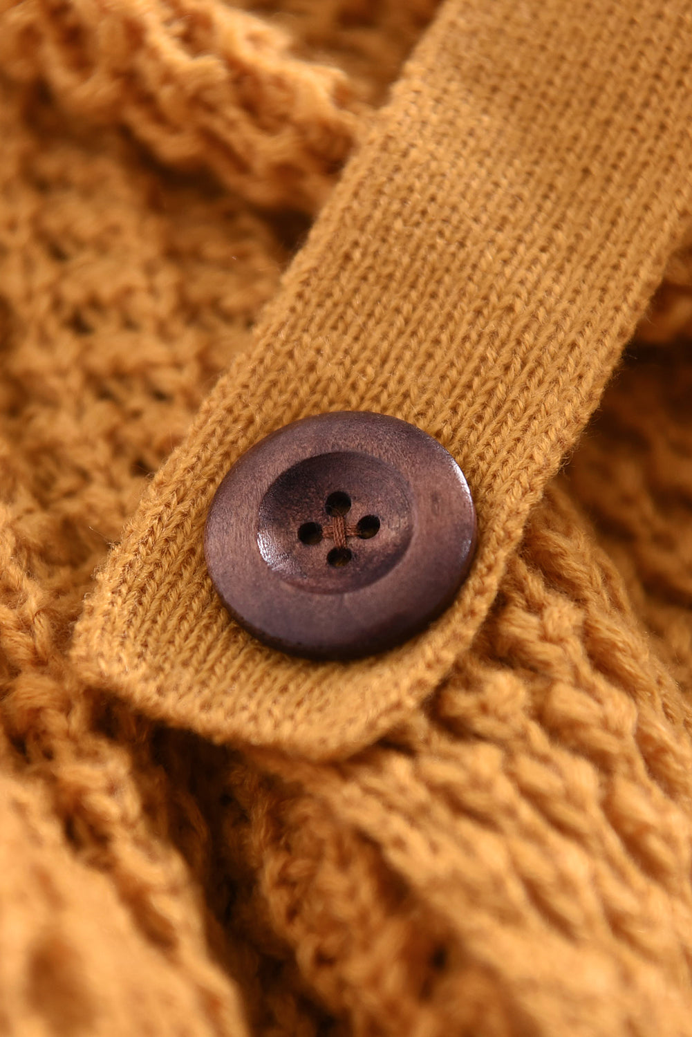 Beige Buttoned Wrap Turtleneck Sweater